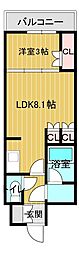 守口市日吉町2丁目マンション 1LDKの間取図画像