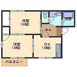 ガーデンハイム 2DKの間取図画像