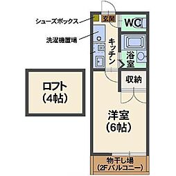 ラルグス 1Kの間取図画像