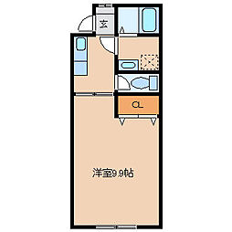 ミキハウス庄内 1階1Kの間取り