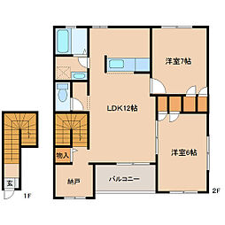 ステラ・マリノI 2階2LDKの間取り