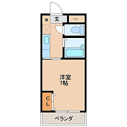 フローレンス颯 3階1Kの間取り