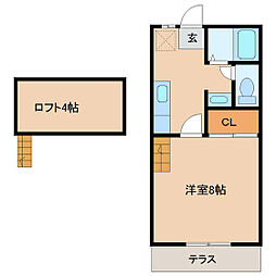 ロフトくまもと坂2 1SKの間取図画像