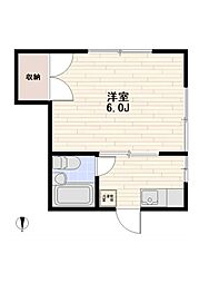 ヴィラ北沢 1Kの間取図画像