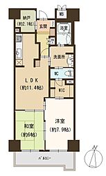 イーストコート11番街2番館 2LDKの間取図画像