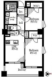 プリマドムス立花 2LDKの間取図画像
