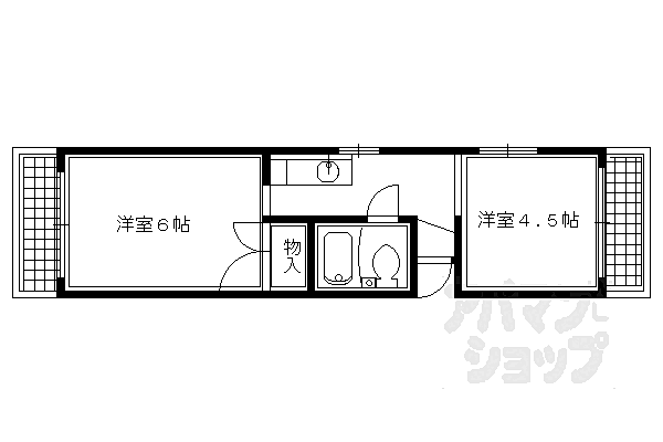 京都府京都市左京区高野玉岡町(賃貸マンション2K・1階・23.44㎡)の写真 その2