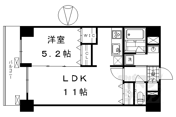 京都府京都市下京区堀川通五条下る柿本町(賃貸マンション1LDK・5階・40.04㎡)の写真 その2