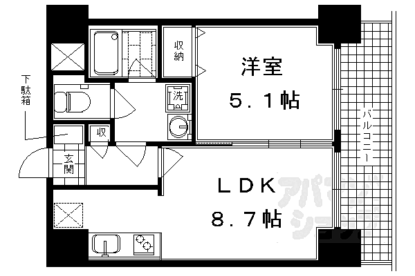 アーバネックス室町 306｜京都府京都市下京区高辻通烏丸西入小島町(賃貸マンション1LDK・3階・33.21㎡)の写真 その2