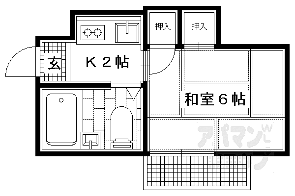 コーポ姉小路 102｜京都府京都市東山区三条通北裏白川筋西入2丁目東姉小路町(賃貸マンション1K・1階・21.00㎡)の写真 その2