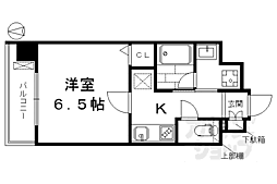 JR東海道・山陽本線 西大路駅 徒歩14分の賃貸マンション 2階1Kの間取り