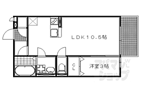 京都府京都市左京区一乗寺里ノ西町（賃貸アパート1LDK・2階・33.40㎡） その2