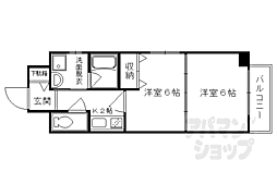 ボナール三条高倉 2Kの間取図画像