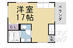 二条コーポ ワンルームの間取図画像