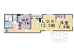 シャーメゾンライズＯｎｅ 2階1SLDKの間取り
