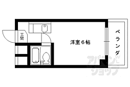 京都市営烏丸線 北山駅 徒歩27分の賃貸マンション 3階1Kの間取り
