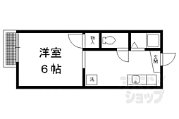京福電気鉄道北野線 北野白梅町駅 徒歩23分の賃貸アパート 1階1Kの間取り