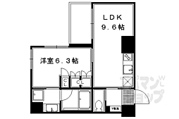 リーガル京都四条烏丸II 1階1LDKの間取り