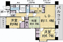 藤和シティホームズ烏丸五条 9階3LDKの間取り