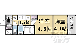 京都市上京区革堂前之町マンション 2Kの間取図画像