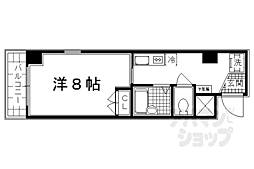 京都市営烏丸線 今出川駅 徒歩12分の賃貸マンション 3階1Kの間取り