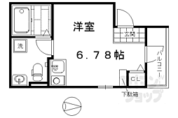 JR東海道・山陽本線 西大路駅 徒歩9分の賃貸アパート 1階ワンルームの間取り