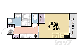 Ｖｉｎｅ　Ｏａｋ　Ｒａｂｂｉ（バインオーク　ラビ） 3階1Kの間取り