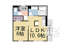 メゾン・ソネット二条新町 2階1LDKの間取り