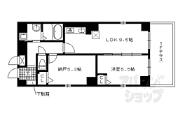 フルール川端 1階1SLDKの間取り