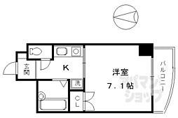 阪急京都本線 大宮駅 徒歩7分の賃貸マンション 3階1Kの間取り