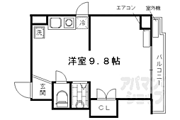 ロイヤル河原町五条 10階ワンルームの間取り