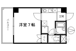 阪急京都本線 大宮駅 徒歩5分の賃貸マンション 2階1Kの間取り