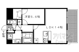 叡山電鉄叡山本線 元田中駅 徒歩9分の賃貸マンション 3階1LDKの間取り