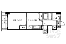 綾小路パレス 1DKの間取図画像