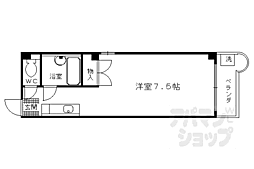 ピースフル・京都 ワンルームの間取図画像