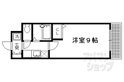 京都市営烏丸線 北山駅 徒歩4分の賃貸アパート 2階1Kの間取り