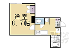 ＣＡＳＡ　ＶＥＲＤＥ高辻 4階1Kの間取り