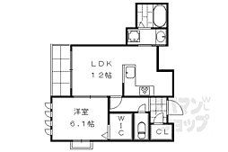 京洛舎　東山三条 3階1LDKの間取り