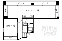 京福電気鉄道北野線 北野白梅町駅 徒歩24分の賃貸マンション 2階1LDKの間取り