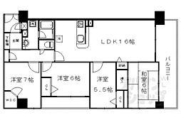 阪急京都本線 西院駅 徒歩7分の賃貸マンション 2階4LDKの間取り
