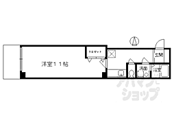 京都地下鉄東西線 二条駅 徒歩7分の賃貸マンション 1階1Kの間取り