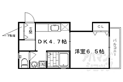 阪急京都本線 西院駅 徒歩5分の賃貸アパート 2階1DKの間取り