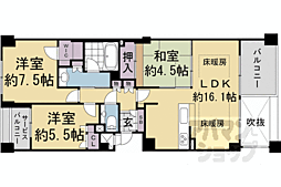 プレミスト京都御所南 2階3LDKの間取り