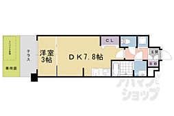 JR東海道・山陽本線 京都駅 徒歩15分の賃貸マンション 1階1DKの間取り