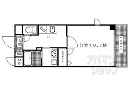 京都地下鉄東西線 西大路御池駅 徒歩8分の賃貸マンション 7階1Kの間取り