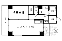 阪急京都本線 大宮駅 徒歩5分の賃貸マンション 2階1LDKの間取り