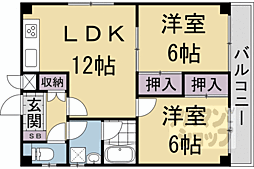 グランドール・ゼニカ 2LDKの間取図画像