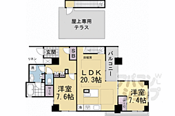 イーグルコート京都御所南プレミアム迎賓館 11階2LDKの間取り