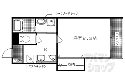 阪急京都本線 西院駅 徒歩7分の賃貸マンション 3階1Kの間取り