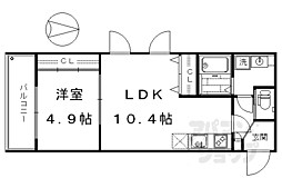 ビクトワール京都河原町 5階1LDKの間取り
